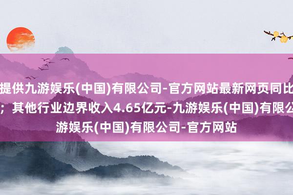 提供九游娱乐(中国)有限公司-官方网站最新网页同比高潮69.35%；其他行业边界收入4.65亿元-九游娱乐(中国)有限公司-官方网站